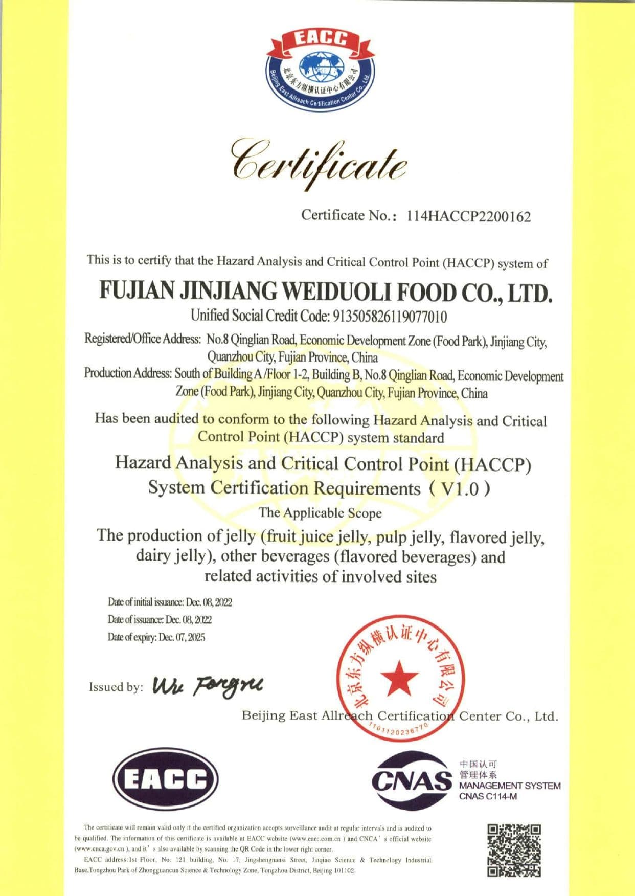 Hazard Analysis Critical Control