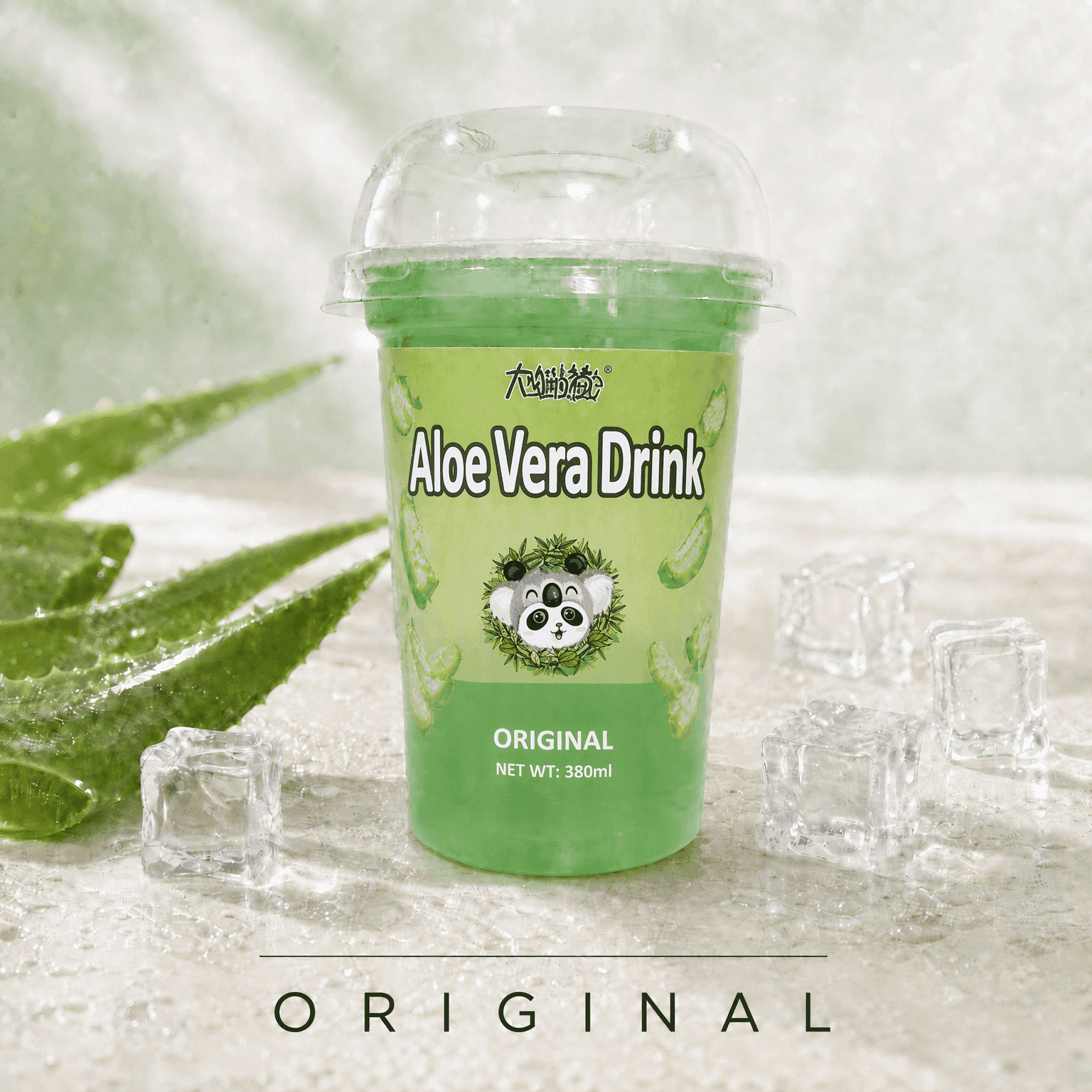 380ml Aloe Vera Drink with 7.2% Aloe Pulp, 5 Flavors 0 Fat Low Calorie Cup Beverage