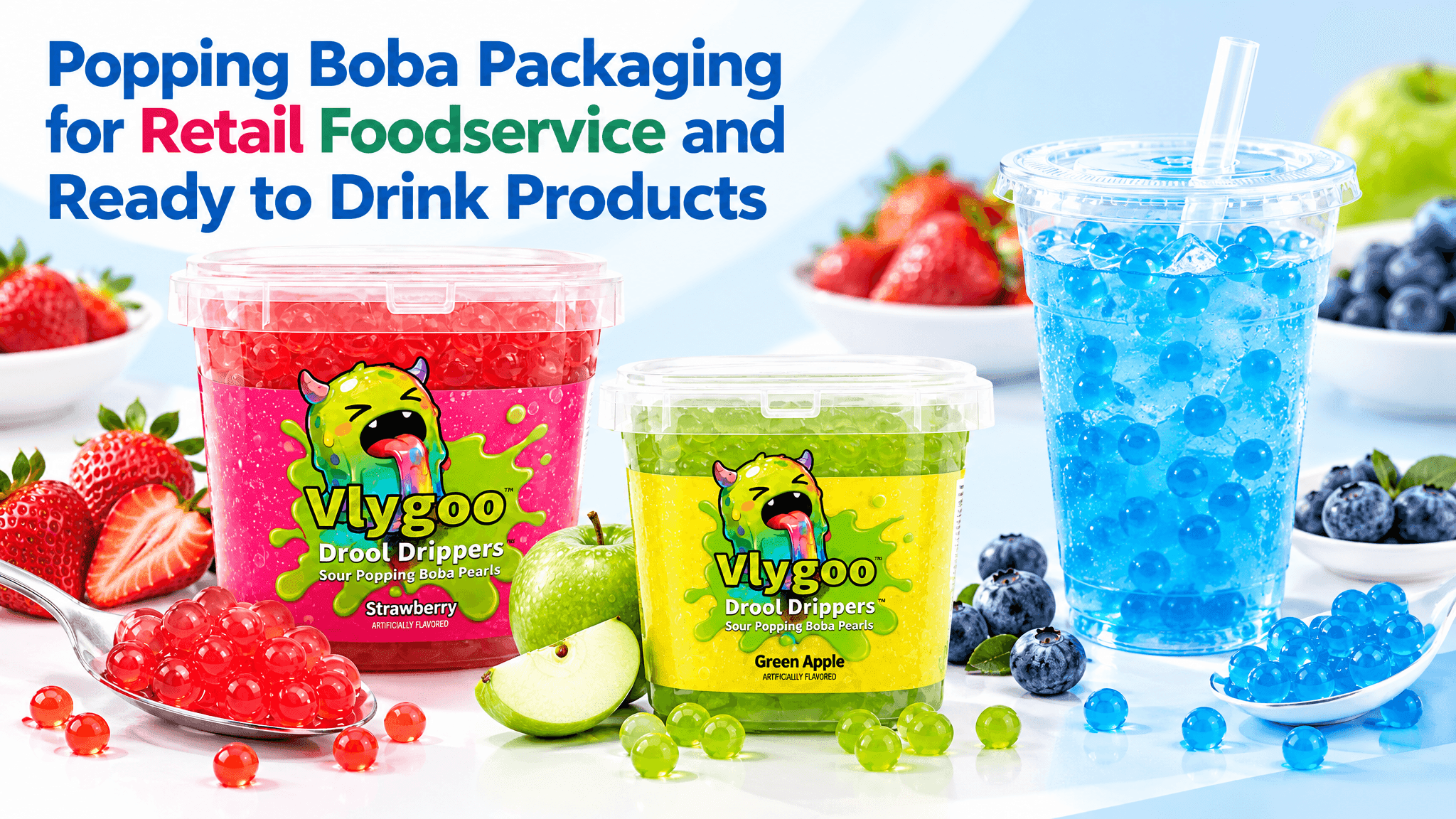 Popping Boba Packaging for Retail Foodservice and Ready to Drink Products